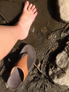 plunking foot in plum creek